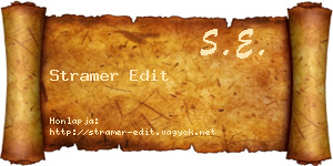 Stramer Edit névjegykártya